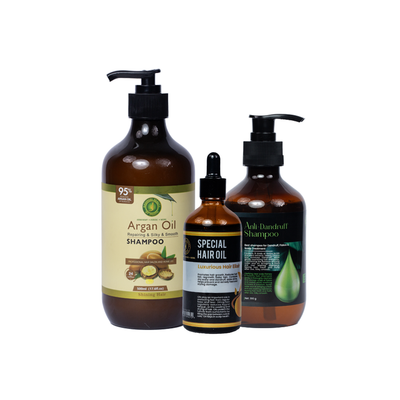 Hair Care Solution - 01 (Special Hair Oil + Argan Shampoo + Anti-Dandruff Shampoo)